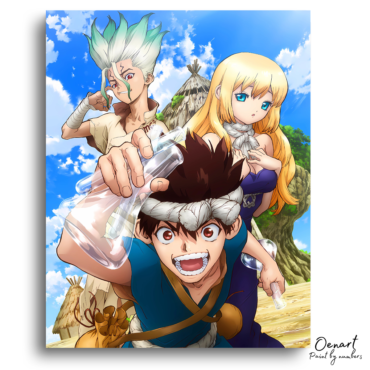 Dr. Stone: Senku Chrome and Ruri - Anime Paint By Numbers Kit