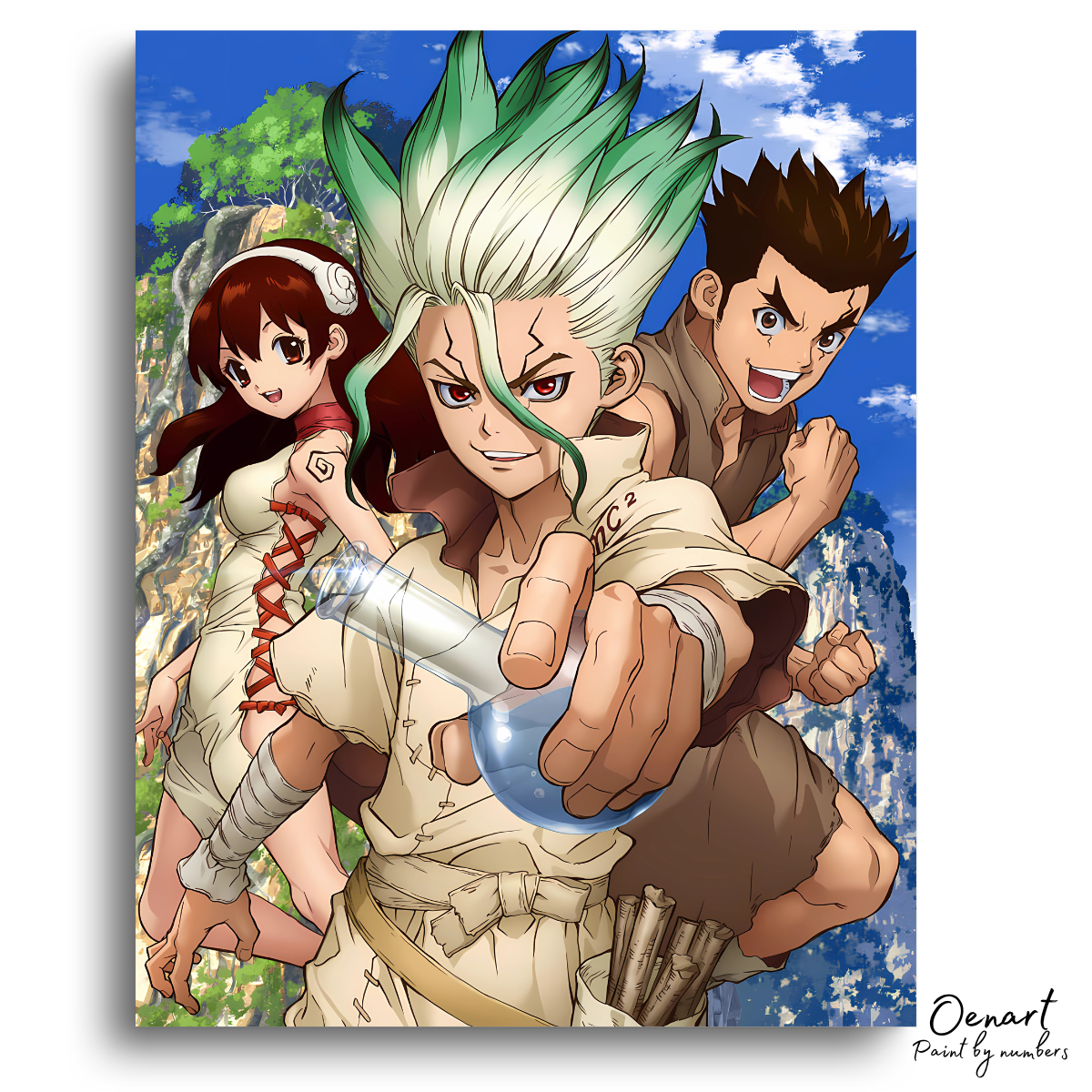 Dr. Stone: Senku Taiju and Yuzuriha - Anime Paint By Numbers Kit