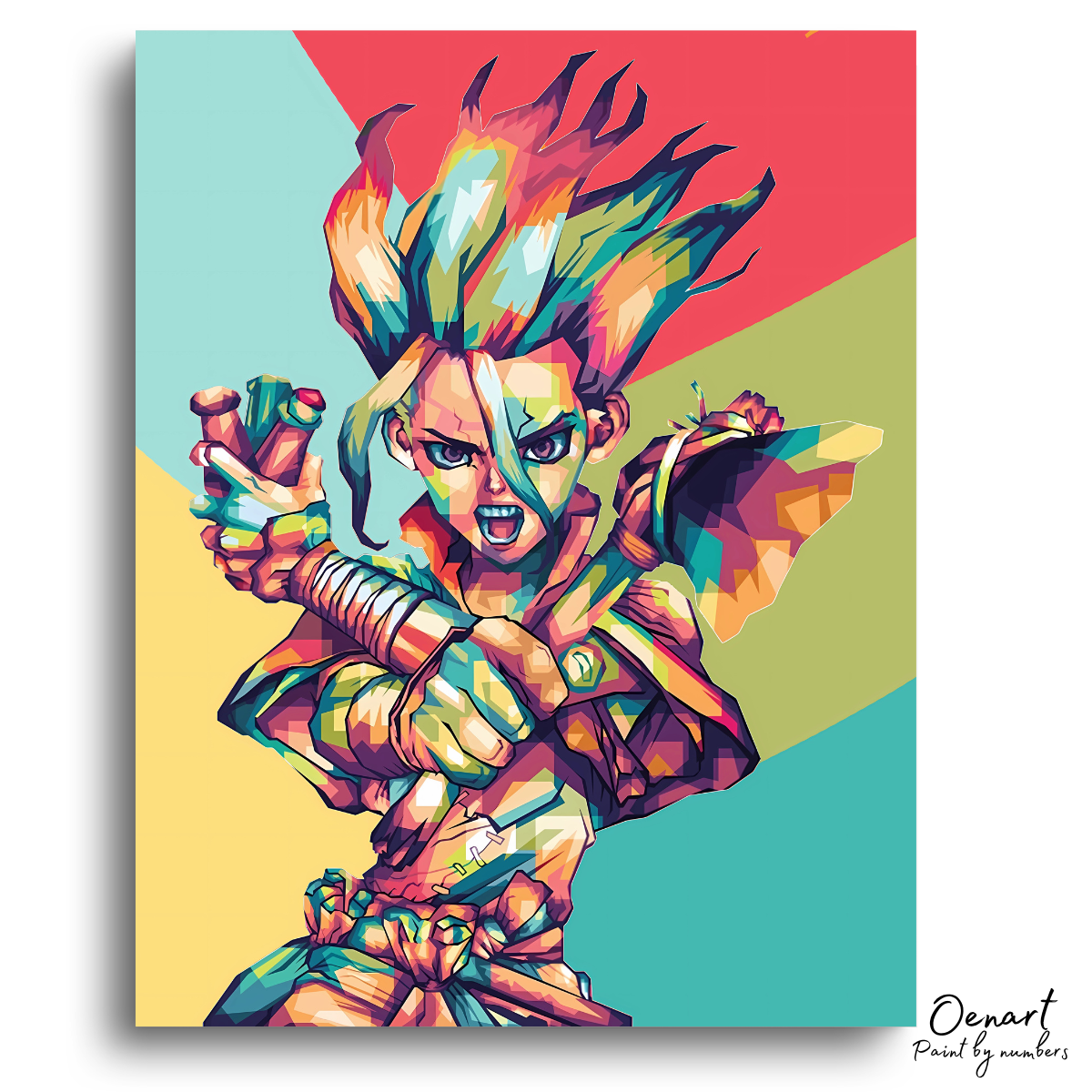 Dr. Stone: Senku Wpap Pop Art - Anime Paint By Numbers Kit