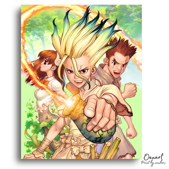 Dr. Stone: Taiju Yuzuriha and Senku - Anime Diamond Painting