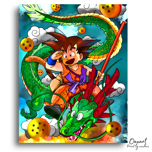 Dragon Ball: Goku with the Dragon - Anime Diamond Painting