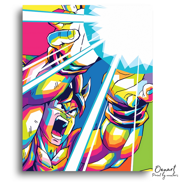 Dragon Ball Z: Colorful Goku Kamehameha Pop Art - Anime Diamond Painting
