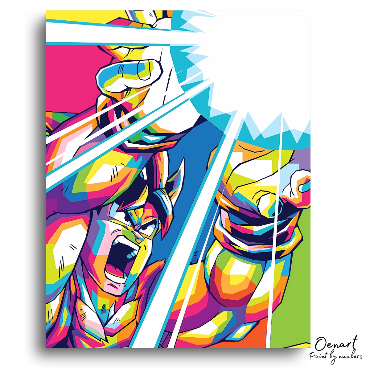 Dragon Ball Z: Colorful Goku Kamehameha Pop Art - Anime Paint By Numbers Kit