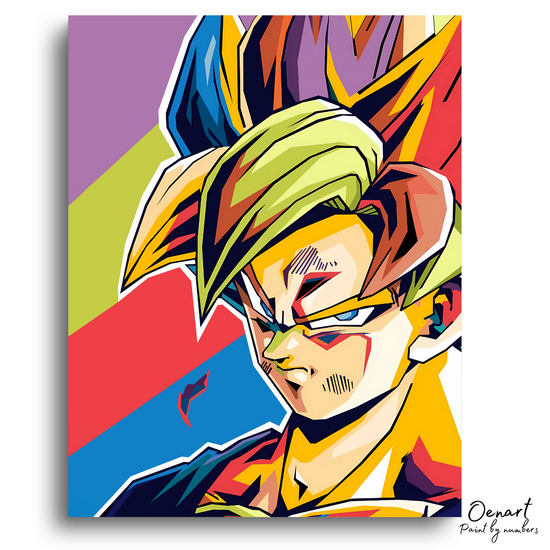 Dragon Ball Z: Colorful Goku Super Saiyan 2 - Anime Diamond Painting
