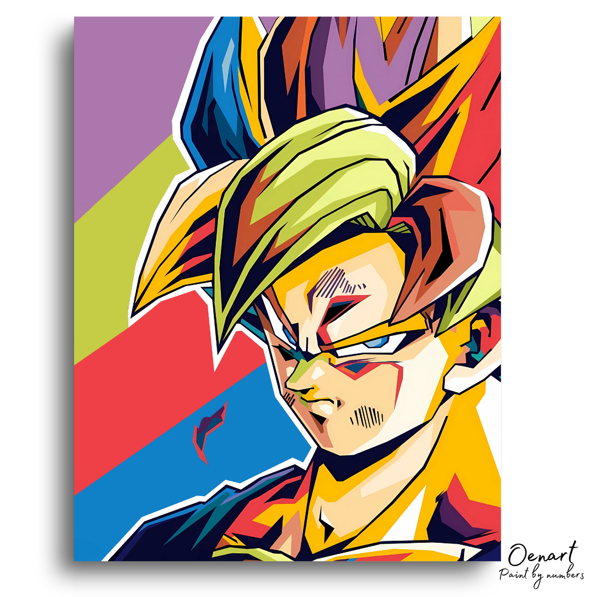 Dragon Ball Z: Colorful Goku Super Saiyan 2 - Anime Paint By Numbers Kit