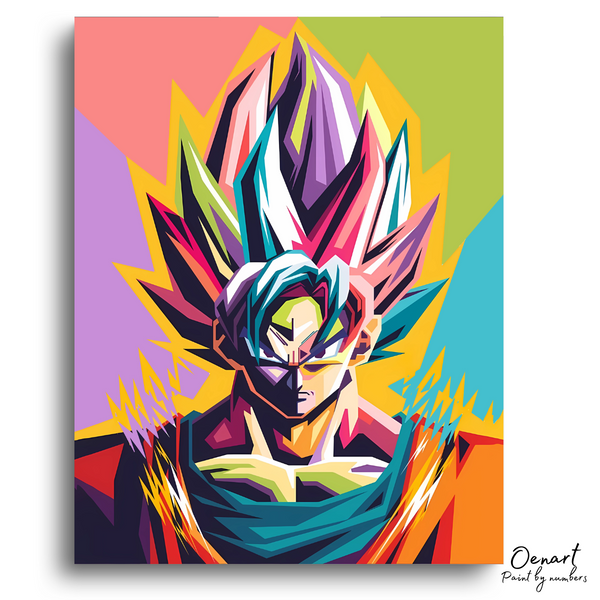 Dragon Ball Z: Colorful Goku Super Saiyan - Anime Diamond Painting
