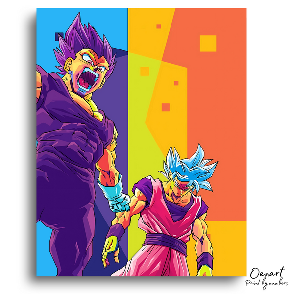 Dragon Ball Z: Colorful Goku and Vegeta - Anime Diamond Painting