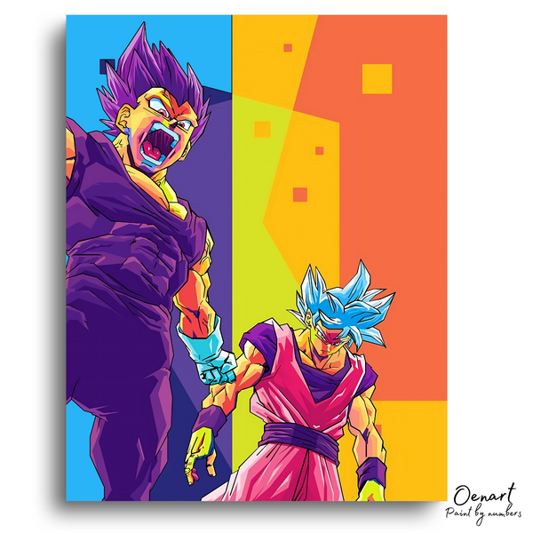 Dragon Ball Z: Colorful Goku and Vegeta - Anime Paint By Numbers Kit