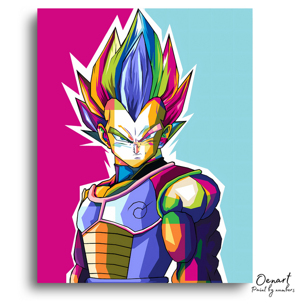 Dragon Ball Z: Colorful Vegeta Pop Art - Anime Diamond Painting