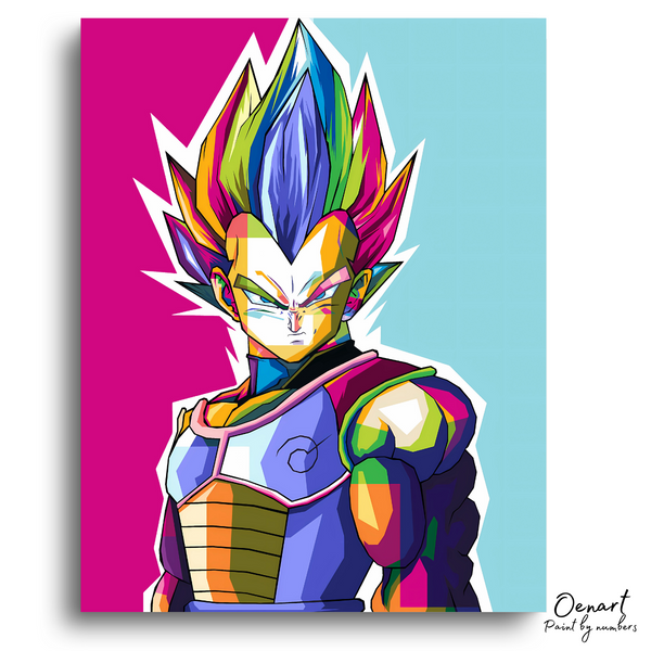 Dragon Ball Z: Colorful Vegeta Pop Art - Anime Paint By Numbers Kit