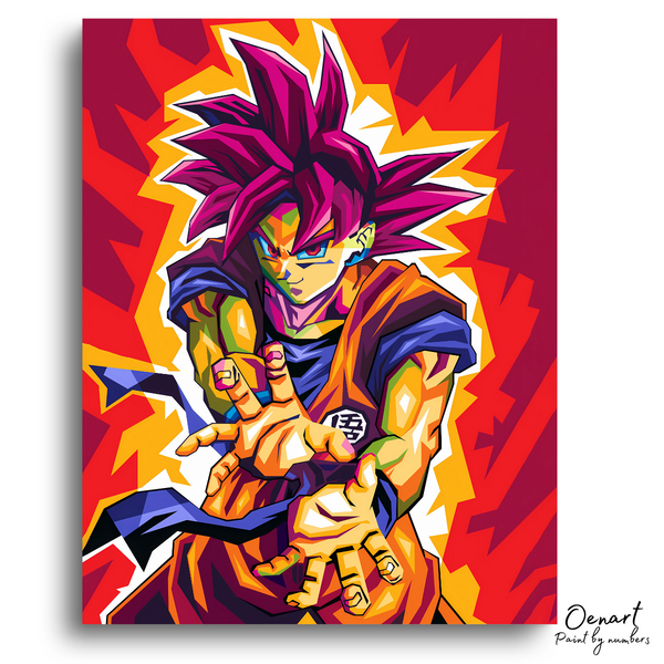 Dragon Ball Z: Goku Super Saiyan God - Anime Diamond Painting
