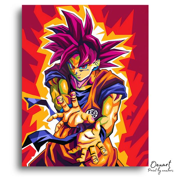 Dragon Ball Z: Goku Super Saiyan God - Anime Paint By Numbers Kit