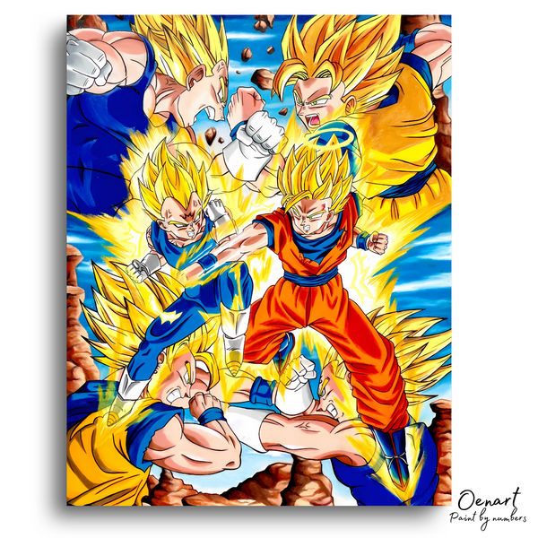 Dragon Ball Z: Goku vs Vegeta - Anime Paint By Numbers Kit