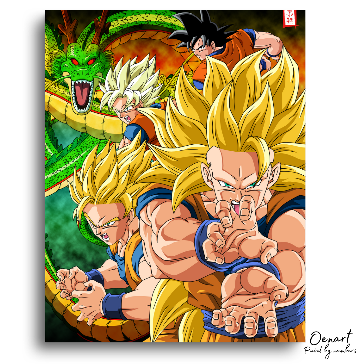 Dragon Ball Z: Goku with the Dragon - Anime Paint By Numbers Kit