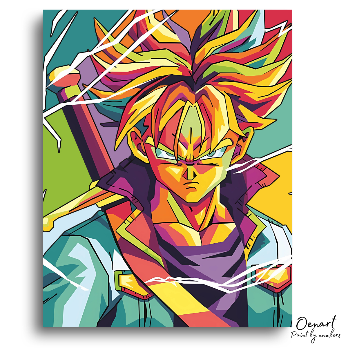 Dragon Ball Z: Trunks Super Saiyan 2 - Anime Paint By Numbers Kit