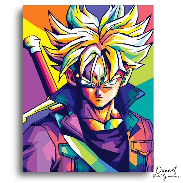 Dragon Ball Z: Trunks Super Saiyan Pop Art - Anime Paint By Numbers Kit