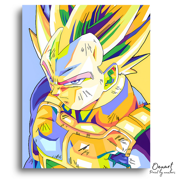 Dragon Ball Z: Vegeta Super Saiyan Pop Art - Anime Paint By Numbers Kit