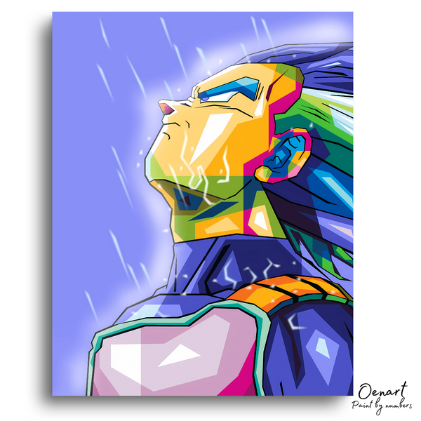 Dragon Ball Z: Vegeta in the Rain Pop Art - Anime Diamond Painting