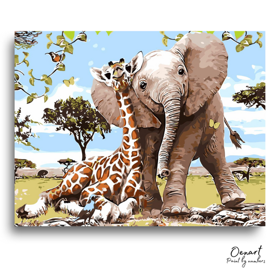 Elephant & Giraffe: Paint By Numbers Kit