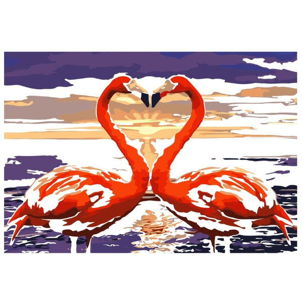 Flamingo Heart - Paint By Numbers Kit