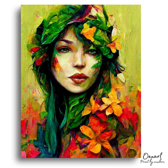 Flowered Portrait - Paint By Numbers Kit