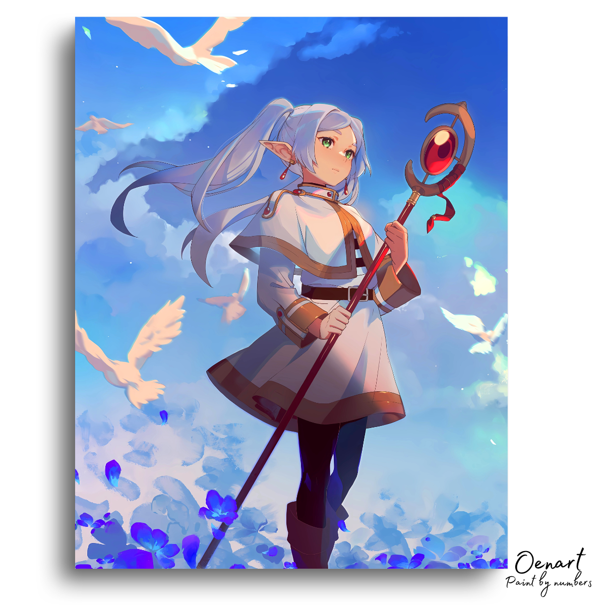 Frieren Beyond Journey's End: Frieren Blue Moonweed - Anime Diamond Painting