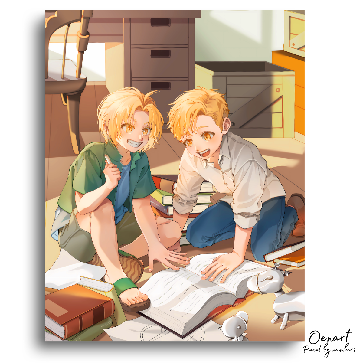 Fullmetal Alchemist Brotherhood: Young Edward & Alphonse - Anime Paint By Numbers Kit