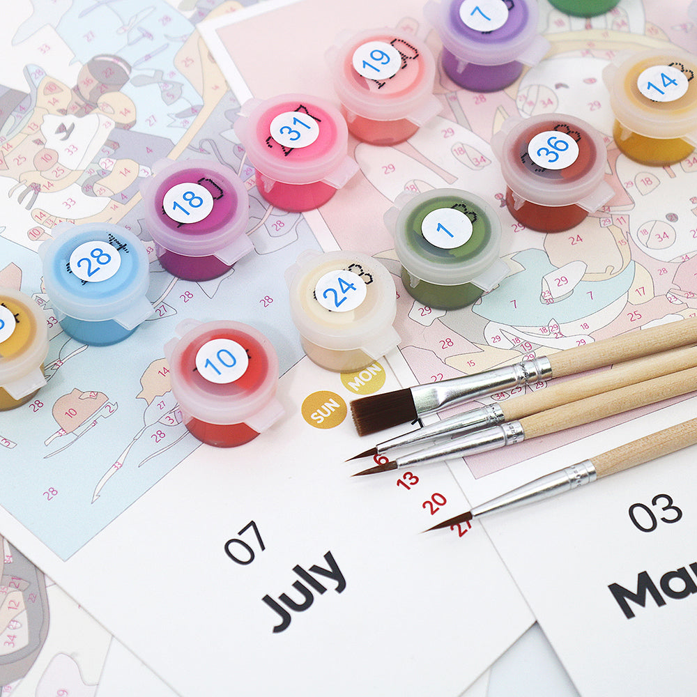 Fun Animal Calendar Paint by Numbers Kit