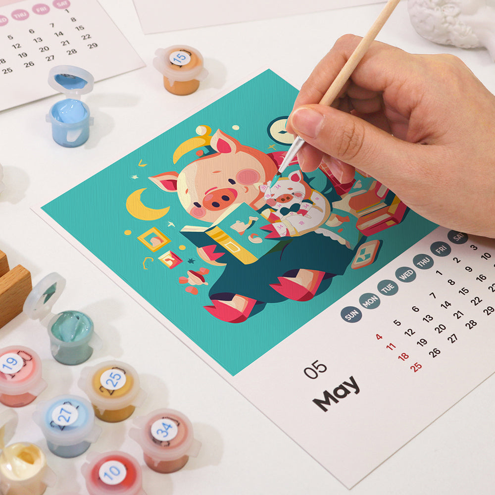 Fun Animal Calendar Paint by Numbers Kit