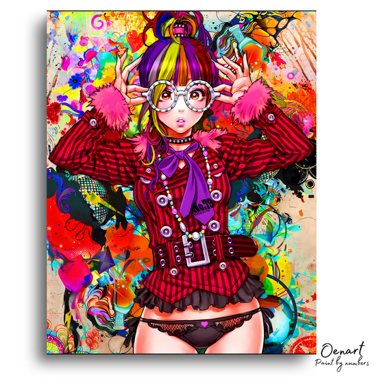 Kawaii Anime Girl with Glasses - Anime Diamond Painting