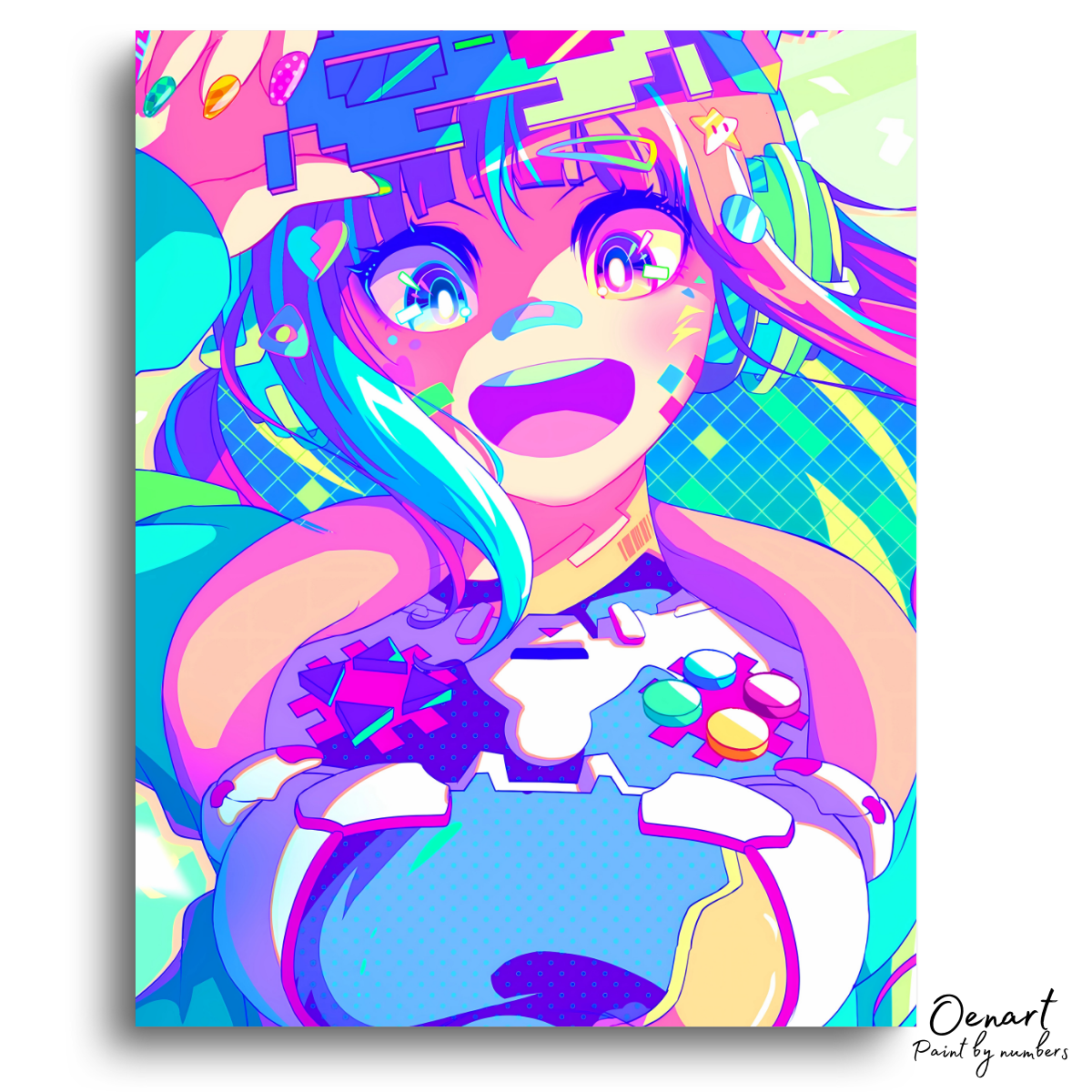 Kawaii Colorful Anime Girl - Anime Paint By Numbers Kit