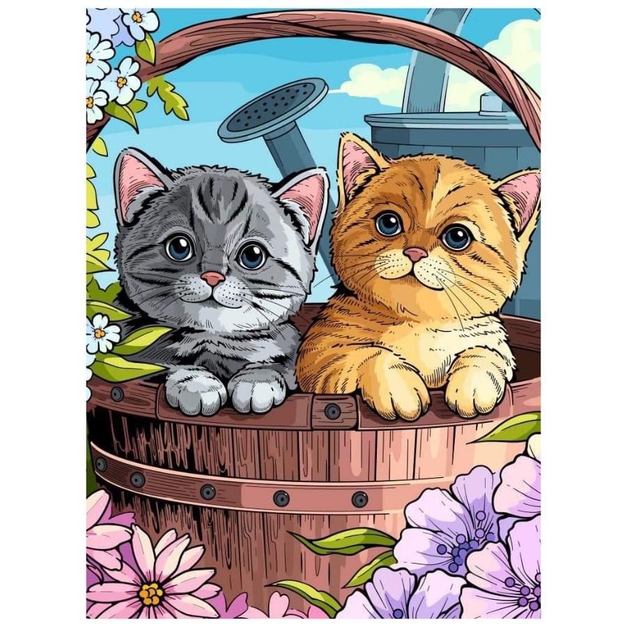 Kitten cartoon: Childrens Art Set