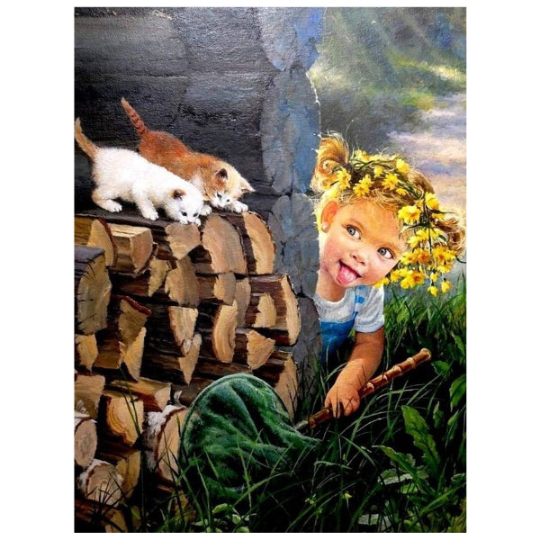 Kittens Chasing: Childrens Art Set