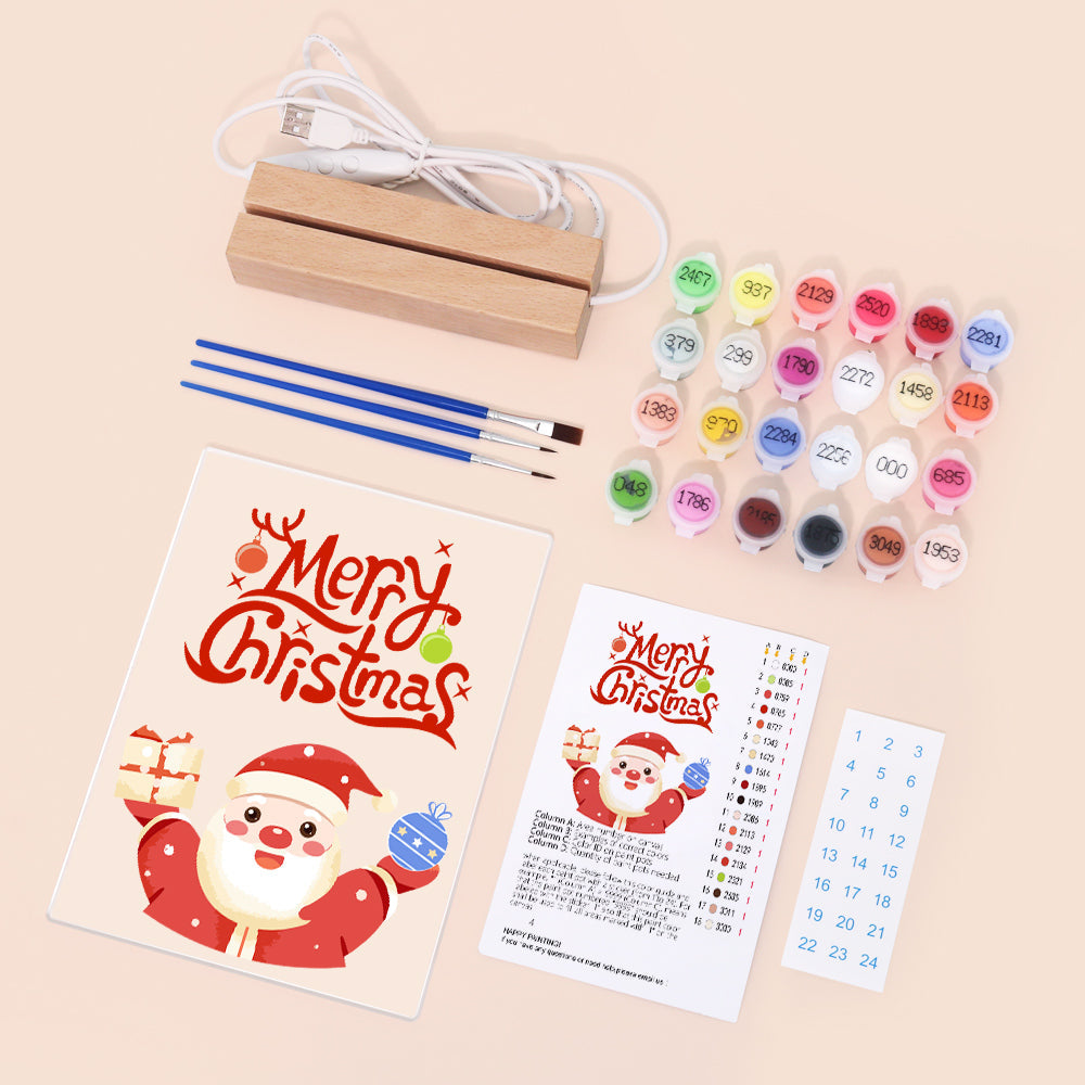 LED Merry Christmas Paint by Numbers Kit