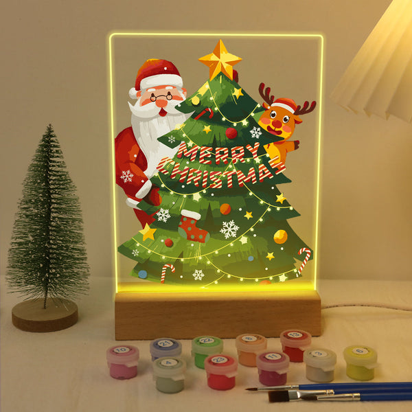 LED Santa & Christmas Tree Paint by Numbers Kit