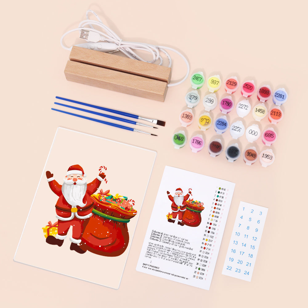 LED Santa & Gift Paint by Numbers Kit