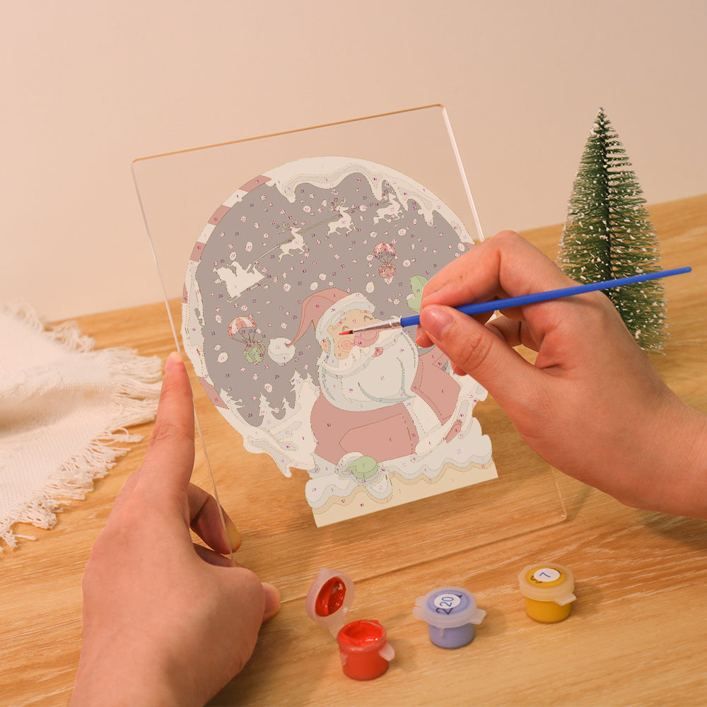 LED Santa Snow Globe Paint by Numbers Kit