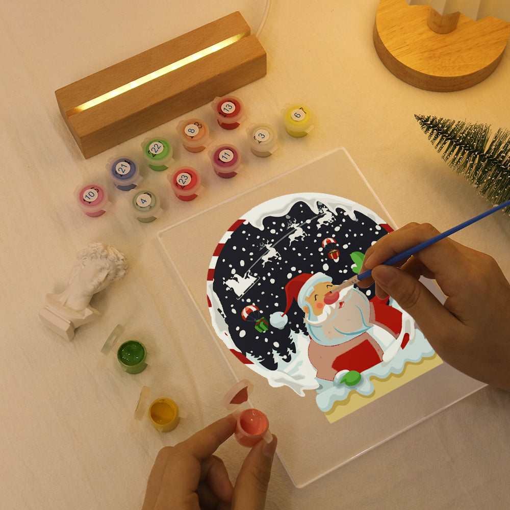 LED Santa Snow Globe Paint by Numbers Kit