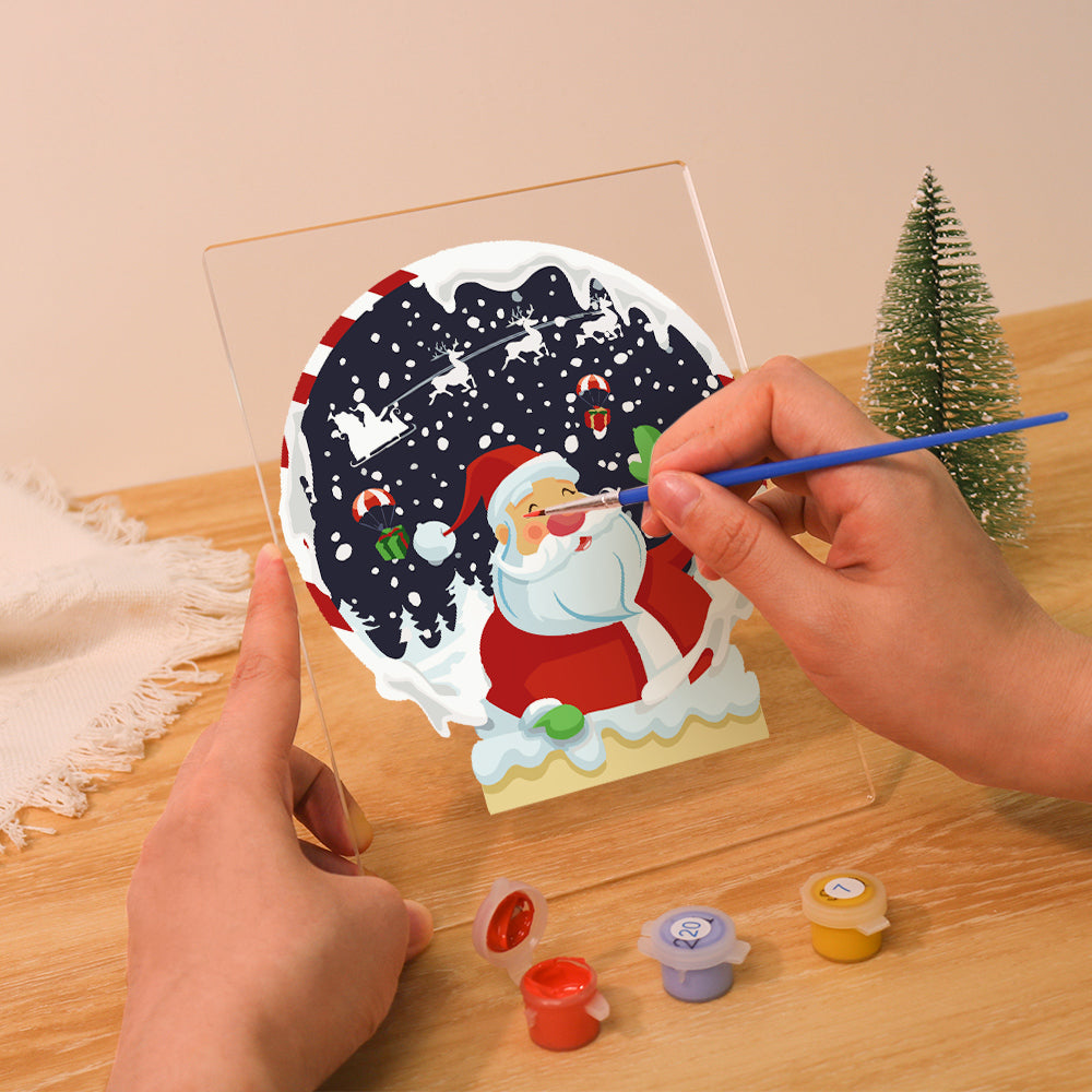 LED Santa Snow Globe Paint by Numbers Kit