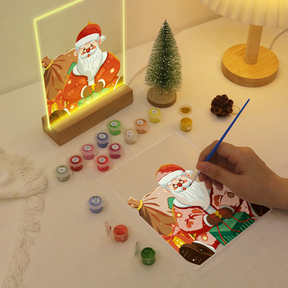 LED Santa with Gifts Paint by Numbers Kit