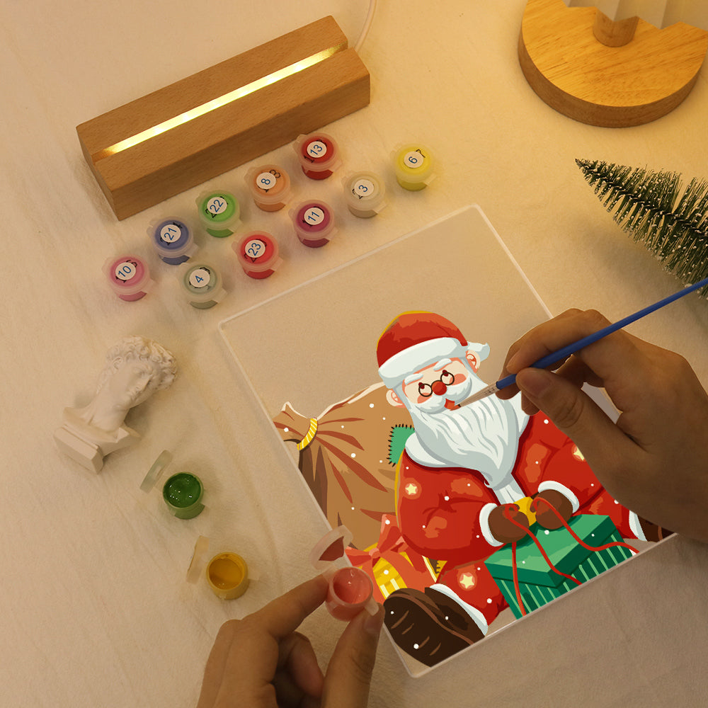 LED Santa with Gifts Paint by Numbers Kit