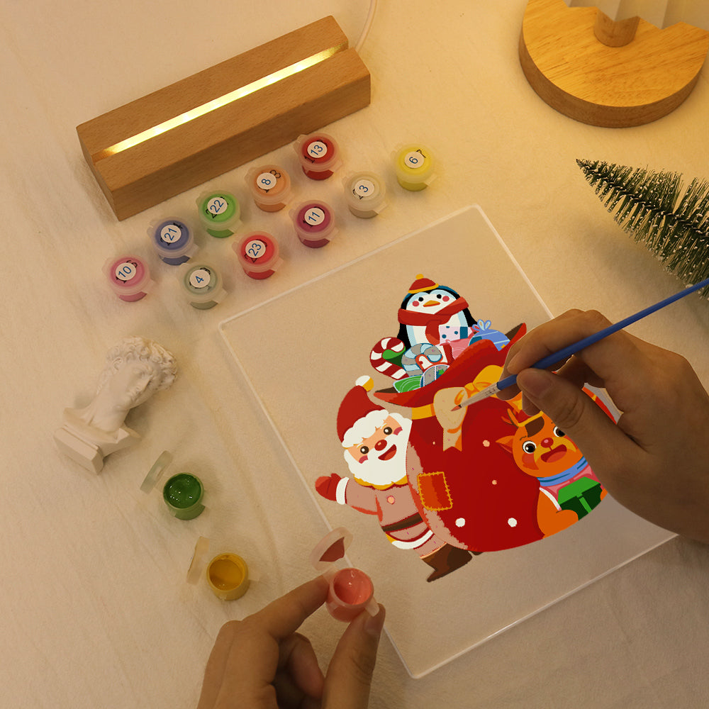 LED Santa’s Gift Bag Paint by Numbers Kit