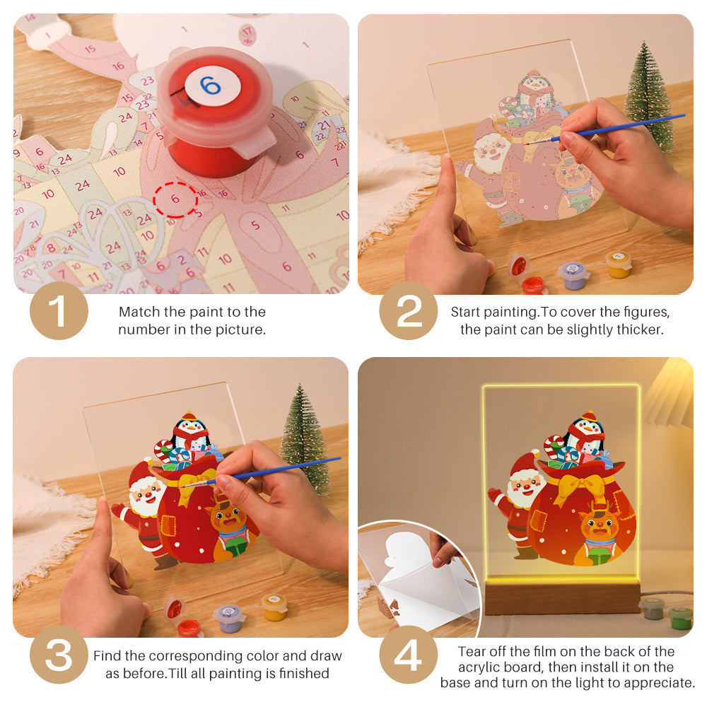 LED Santa’s Gift Bag Paint by Numbers Kit