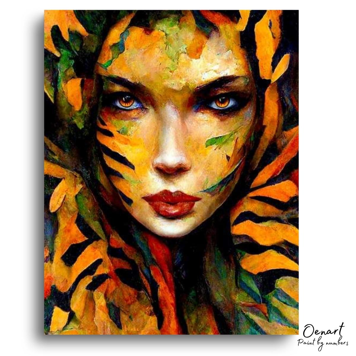 Lady Tiger Portrait - Paint By Numbers Kit