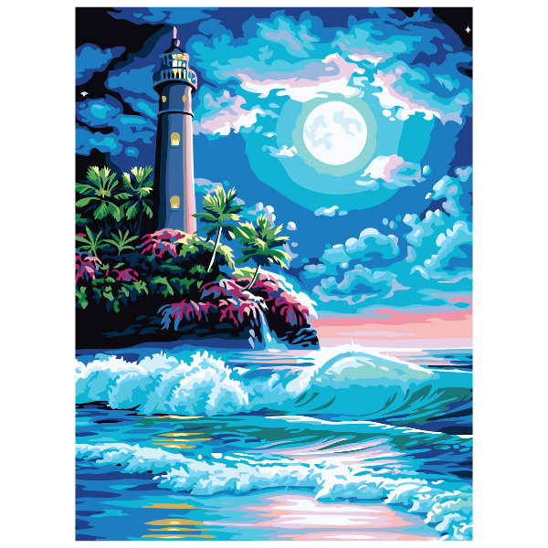 Lighthouse Moon - Paint By Numbers Kit