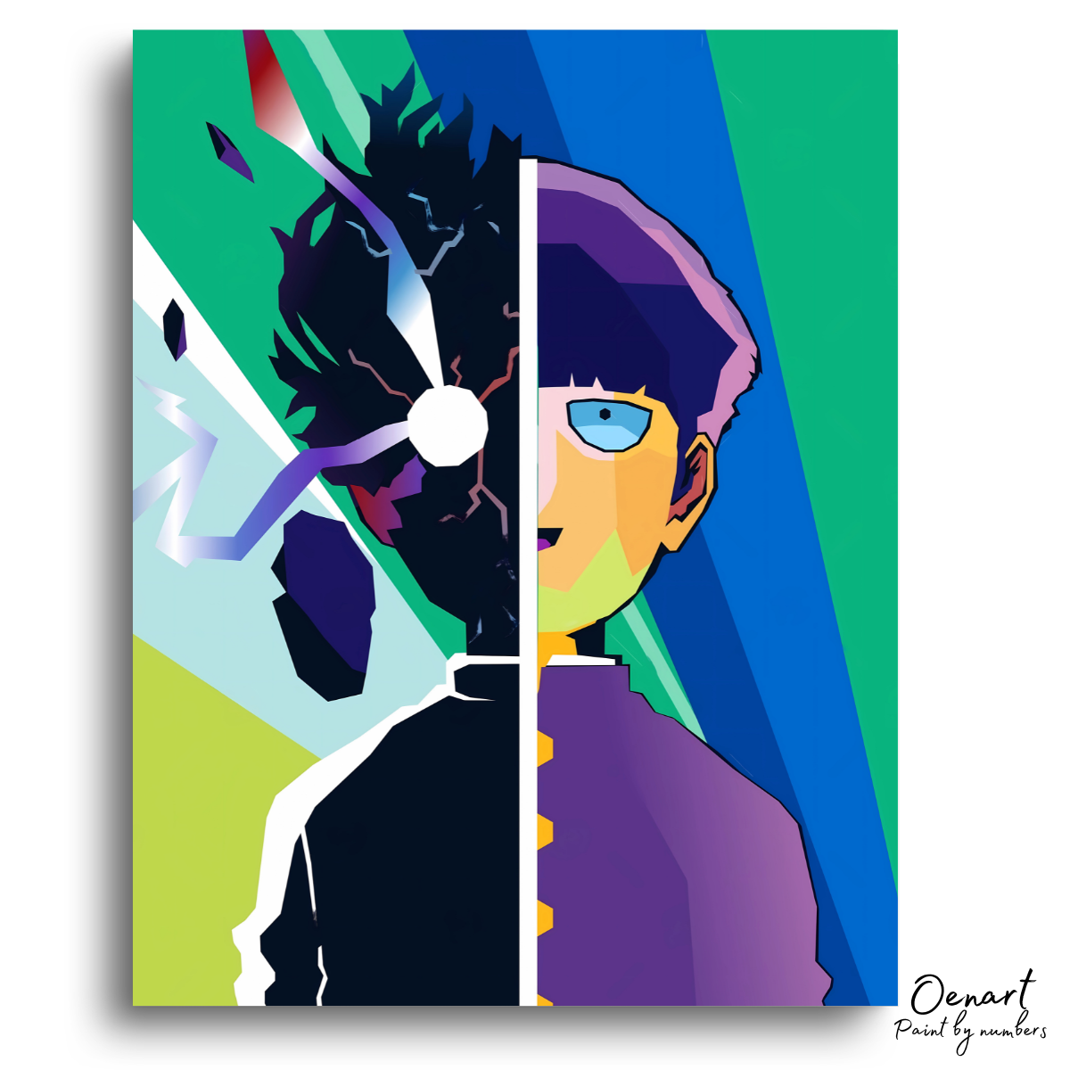 Mob Psycho 100: Colorful Shigeo Pop art - Anime Paint By Numbers Kit