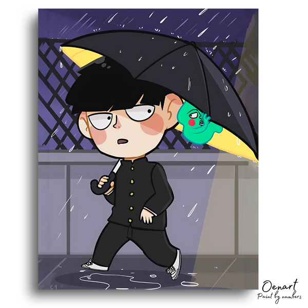 Mob Psycho 100: Cute Shigeo and Ekubo - Anime Paint By Numbers Kit