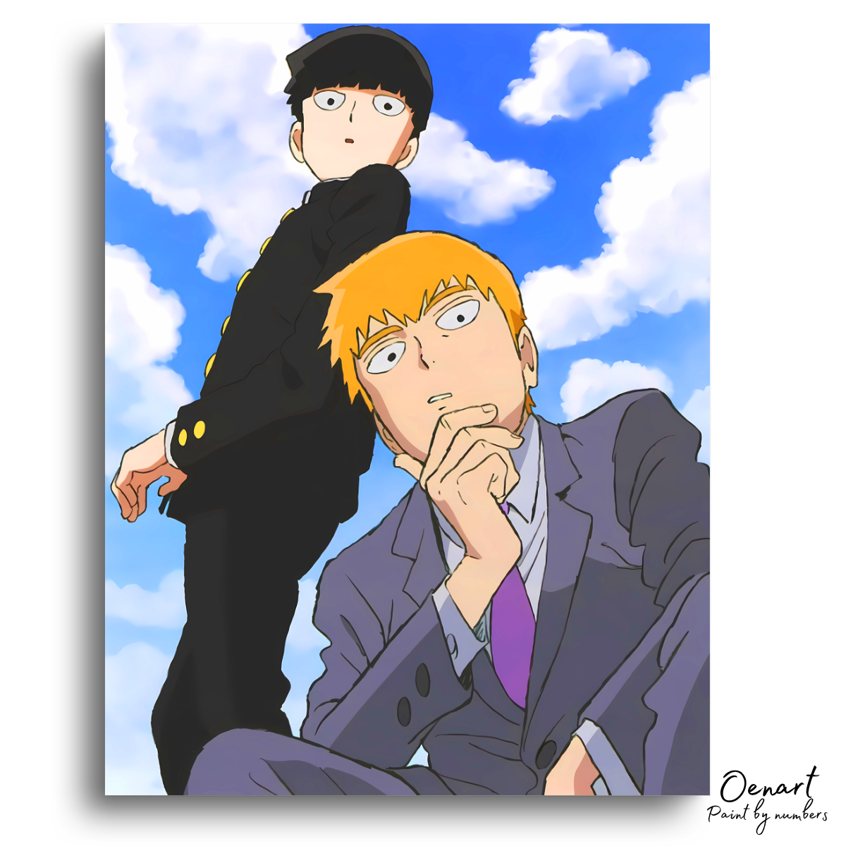 Mob Psycho 100: Mob & Reigen - Anime Paint By Numbers Kit