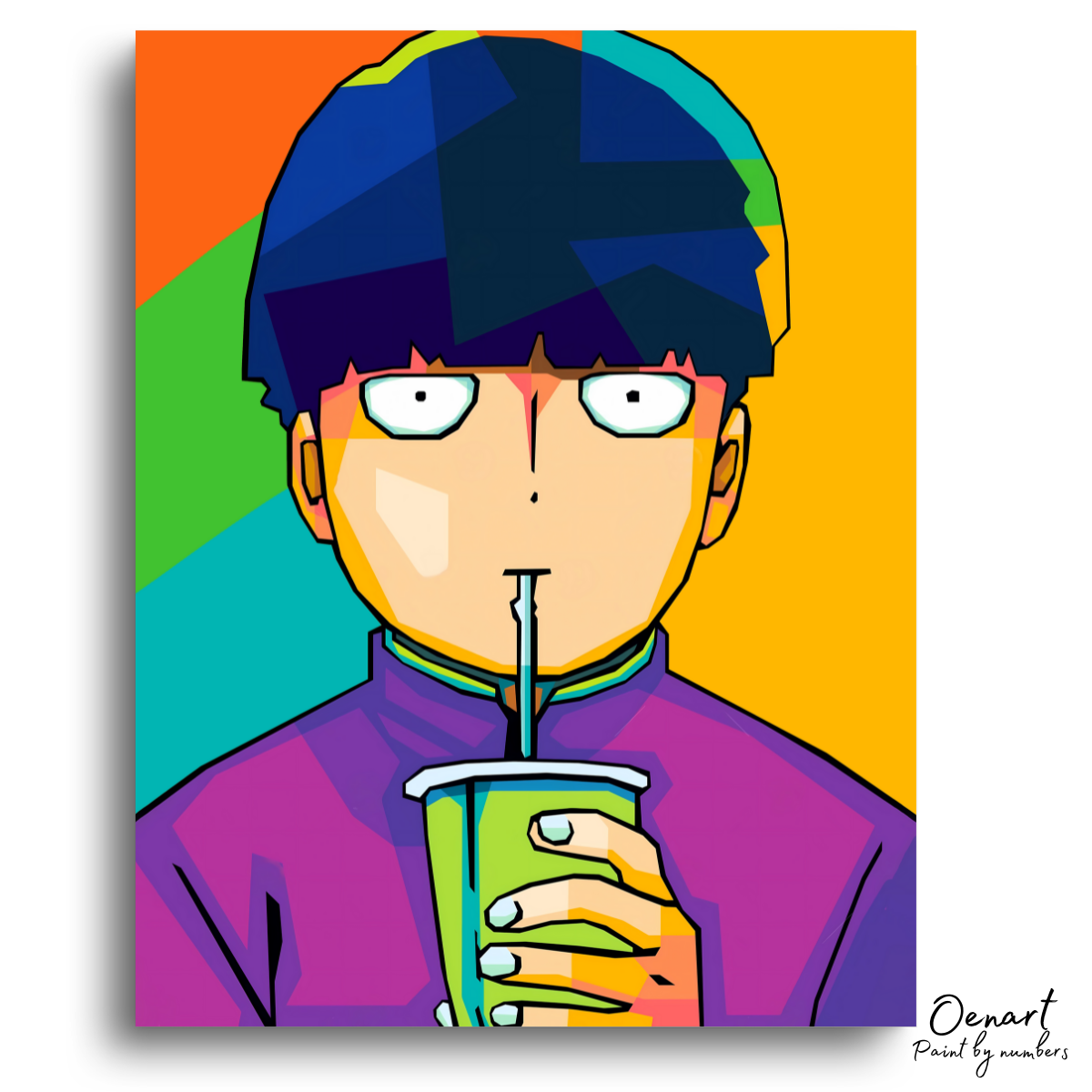 Mob Psycho 100: Mob Shigeo Kageyama Pop Art - Anime Paint By Numbers Kit