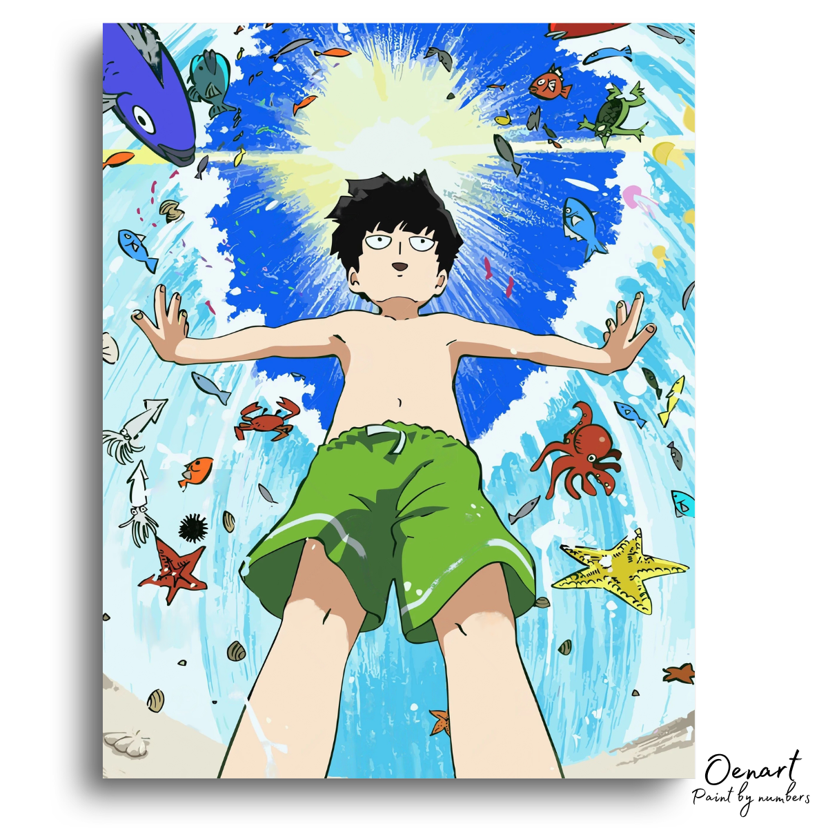 Mob Psycho 100: Mob in The Beach - Anime Paint By Numbers Kit